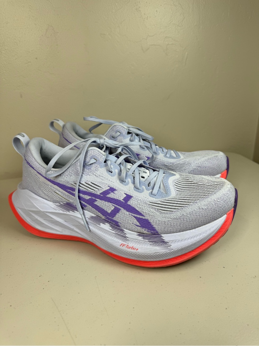 ASICS Superblast 2 running women's size 8 (Blue Fade/Edo Purple)